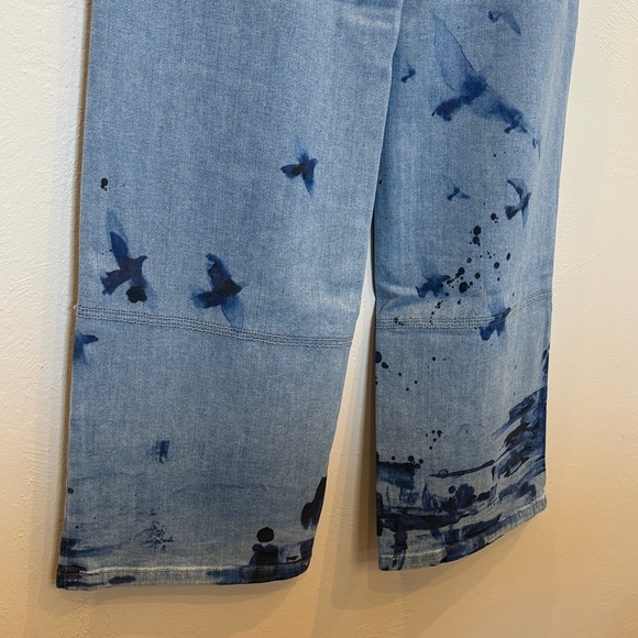 Pilcro Light Blue Flare Jeans with Dark Blue Accents - Picture 8 of 8